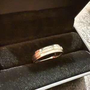 Men's White gold wedding band with diamonds
